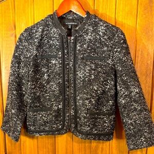 A. Giannetti Charcoal and Ebony Textured Jacket